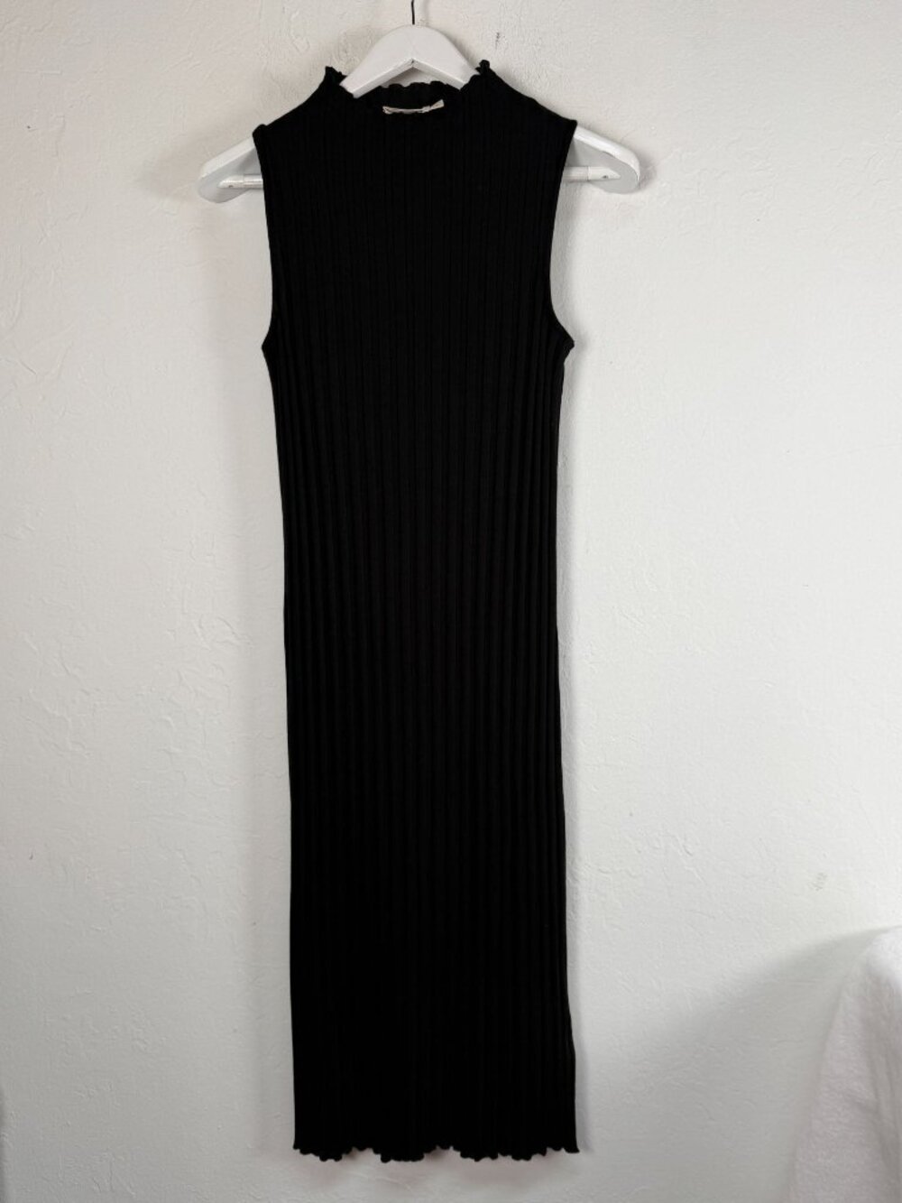 NATION LTD Los Angeles Black Ribbed Knit Sleeveless Midi Dress Womens Small